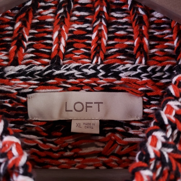 Ann Taylor LOFT Orange/Black Cowl Neck Sweater - Picture 7 of 7